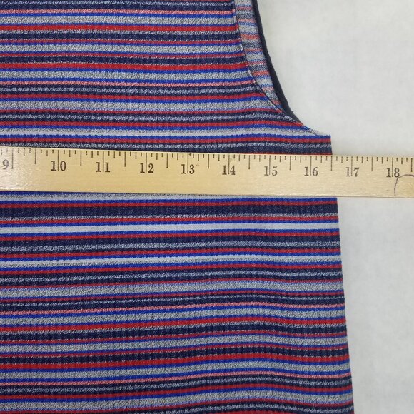 ZARA Trafaluc Shirt Dress Women S Multicolored Stripe Sleeveless Collared Zip Up - Picture 11 of 11